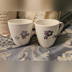 Martha Stewart Lavender Floral Mugs Set of 2